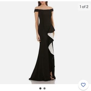 Carmen Marc valvo off the shoulder gown